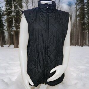 Eddie Bauer Lightweight Vest Womens 2XL Black Diamond Quilted Sleeveless Jacket